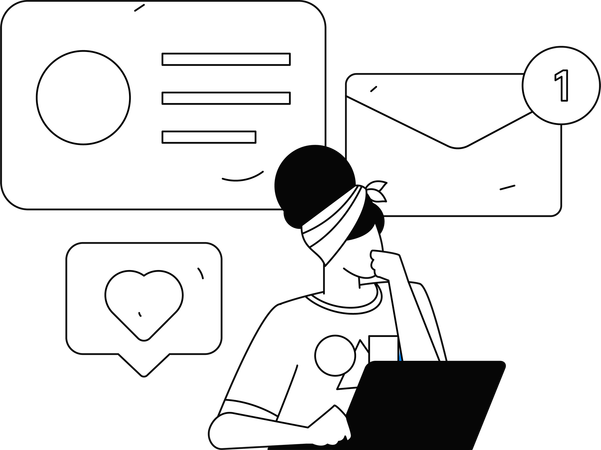 Businesswoman  in search of new employee  Illustration