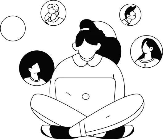 Businesswoman  in search of new employee  Illustration