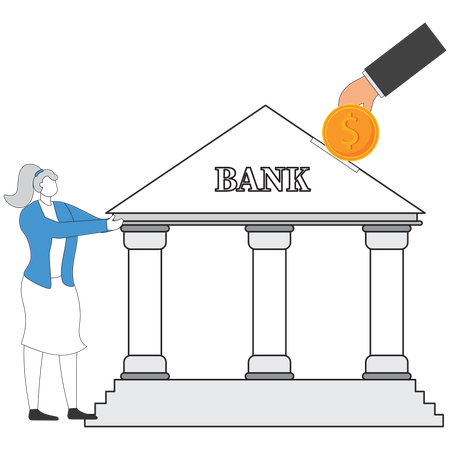 Businesswoman investing in pension fund  Illustration