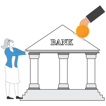 Businesswoman investing in pension fund  Illustration