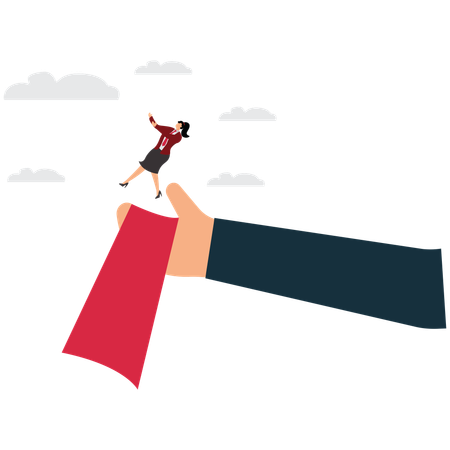 Businesswoman investors who fell from sky received gentle help  Illustration