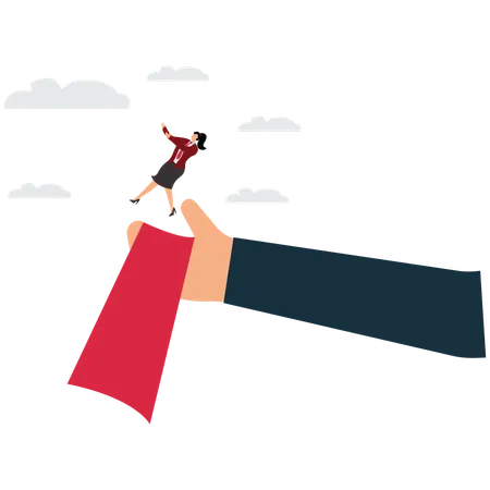 Businesswoman investors who fell from sky received gentle help  Illustration