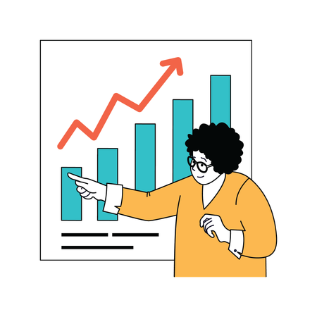 Businesswoman is discussing business profits  Illustration