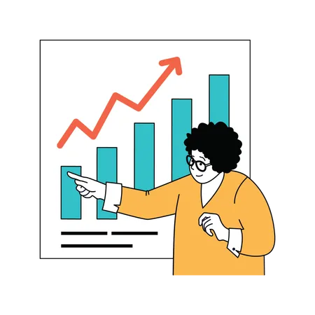 Businesswoman is discussing business profits  Illustration