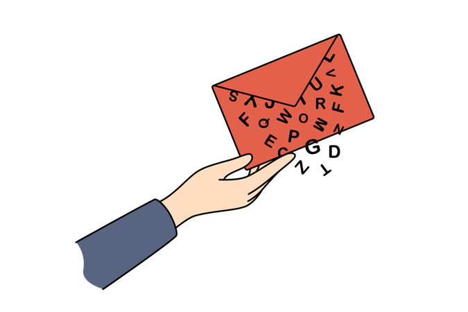 Businesswoman is doing email marketing  Illustration