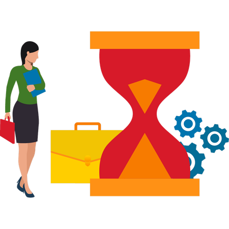 Businesswoman is doing time management  Illustration