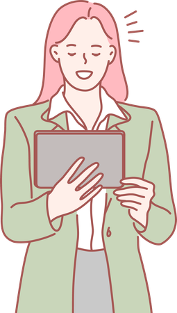 Businesswoman is giving presentation  Illustration