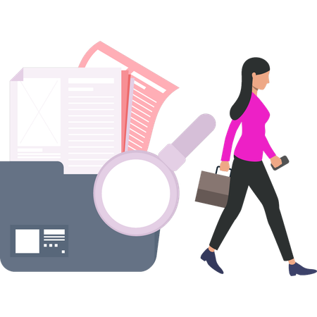 Businesswoman is going to office  Illustration