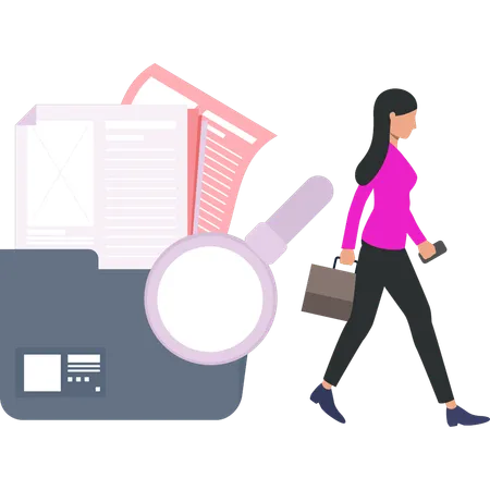 Businesswoman Is Going To Office Illustration