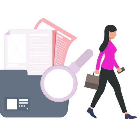 Businesswoman is going to office  Illustration