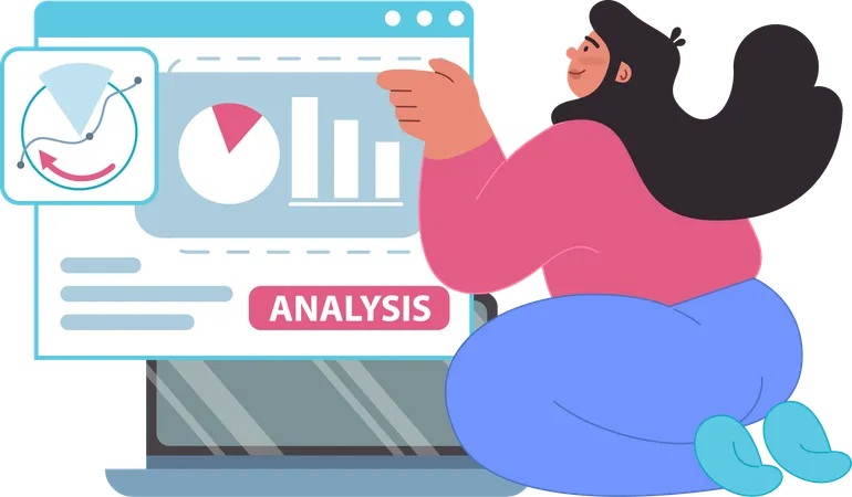 Businesswoman is presenting business analysis  Illustration