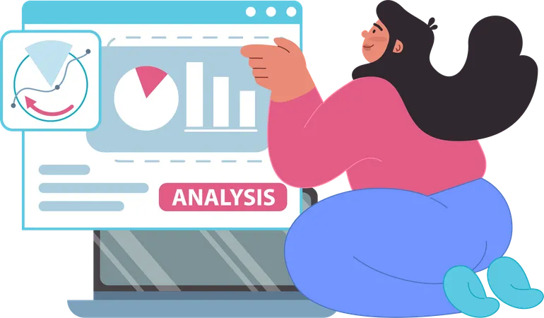 Businesswoman is presenting business analysis  Illustration