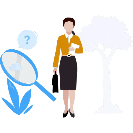 Businesswoman is standing  Illustration