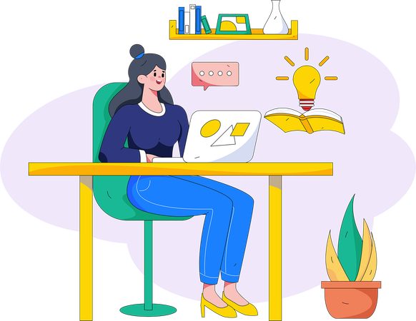 Businesswoman is working on web designing  Illustration