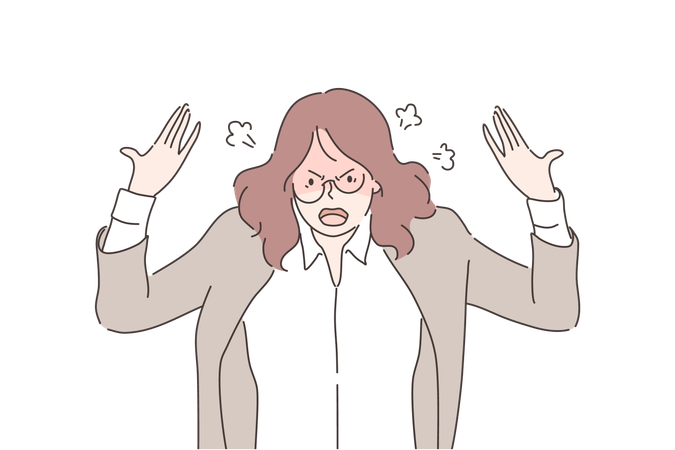 Businesswoman is yelling  Illustration