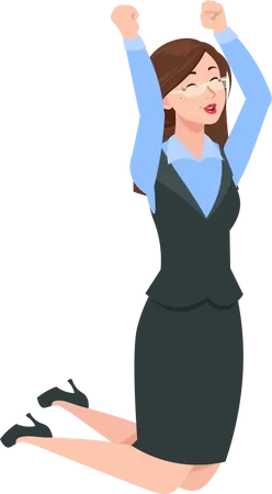 Businesswoman jumping Illustration