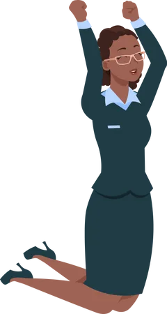 Businesswoman jumping  Illustration