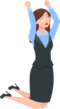 Businesswoman jumping  Illustration