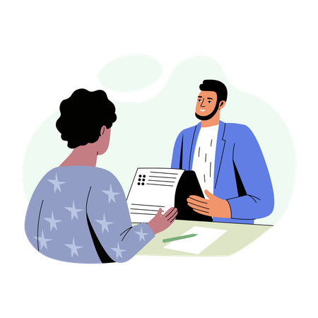 Businesswoman leads Client meeting  Illustration