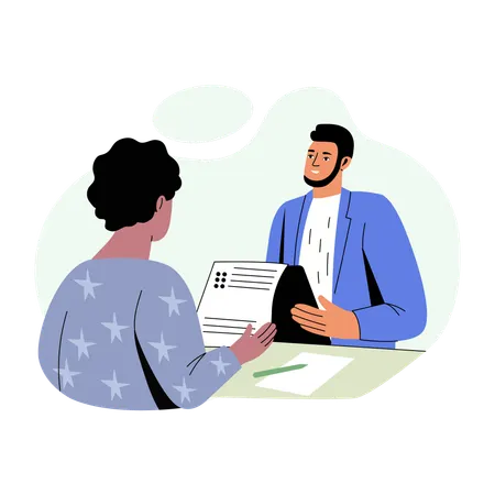 Businesswoman leads Client meeting  Illustration