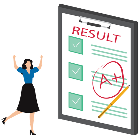 Businesswoman looking at result  Illustration