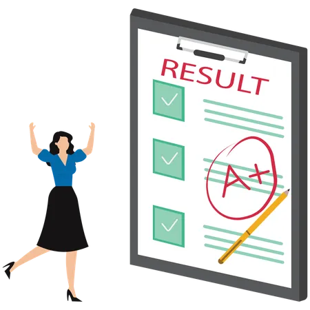 Businesswoman looking at result  Illustration