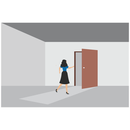 Businesswoman looking for career opportunity  Illustration