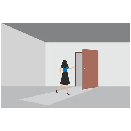 Businesswoman looking for career opportunity  Illustration