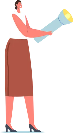 Businesswoman looking for idea  Illustration