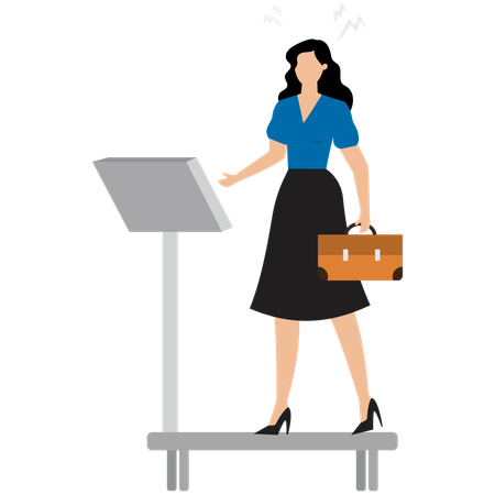 Businesswoman losing weight  Illustration