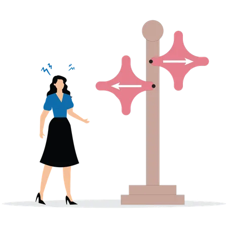 Businesswoman make choice and select decision  Illustration