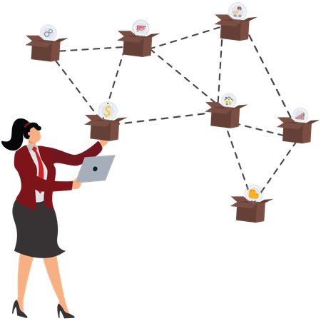 Businesswoman making a business strategy  Illustration