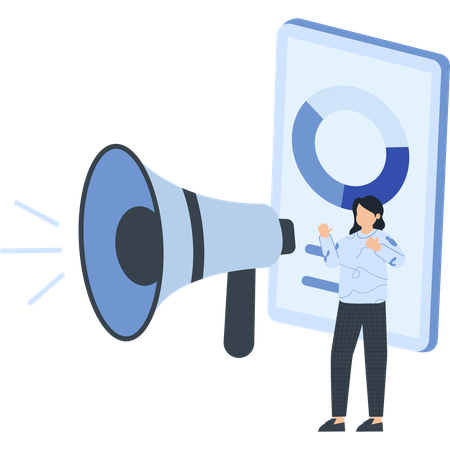 Businesswoman making business announcement  Illustration