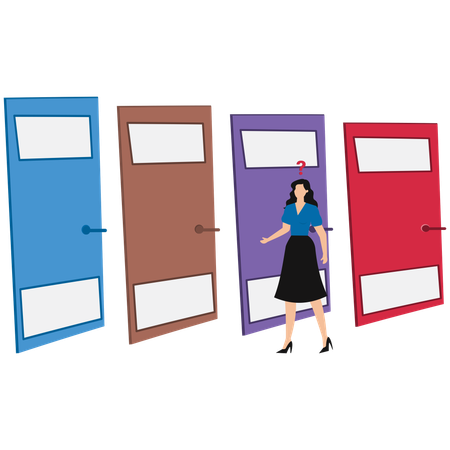 Businesswoman making business decision  Illustration