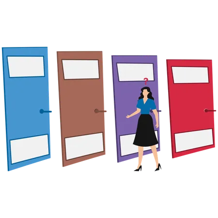 Businesswoman making business decision  Illustration