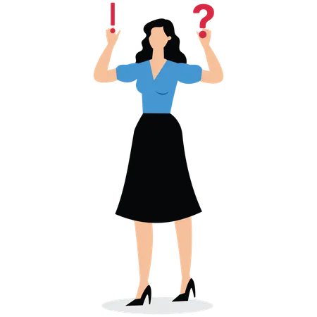 Businesswoman making business decision  Illustration