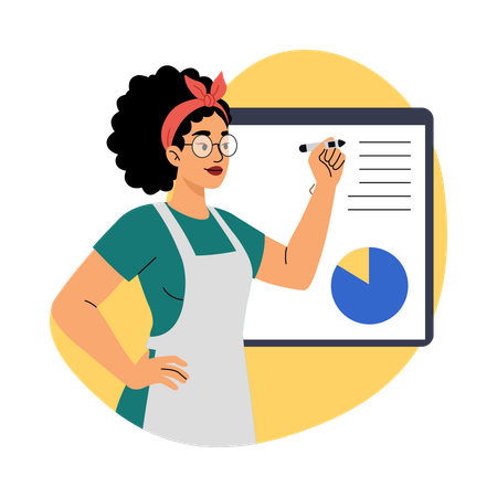 Businesswoman making Business Pitch Presentation  Illustration