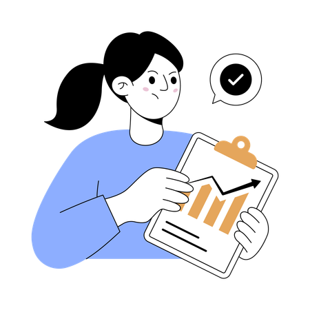 Businesswoman making business report  Illustration