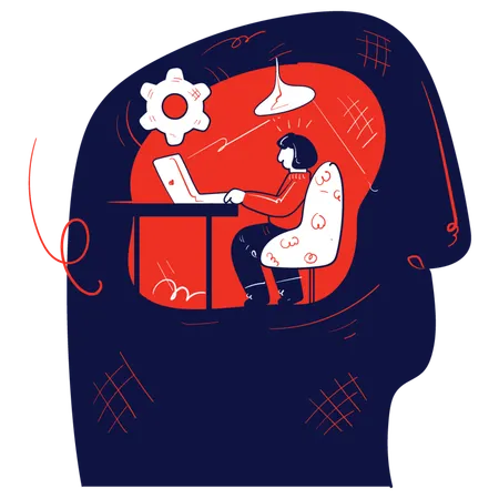 Businesswoman making business thoughts  Illustration