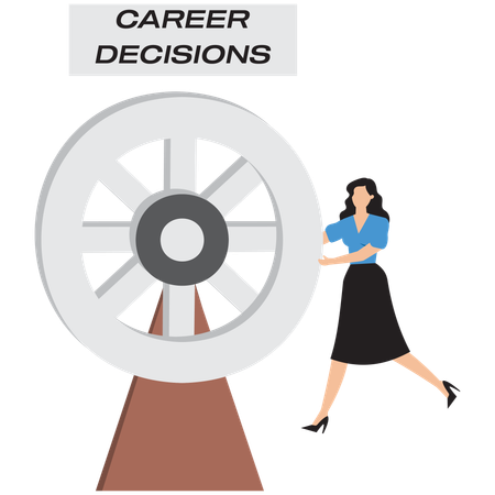 Businesswoman making career decision  Illustration