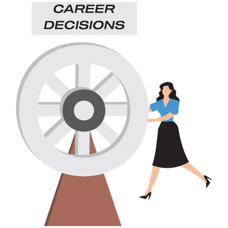 Businesswoman making career decision  Illustration