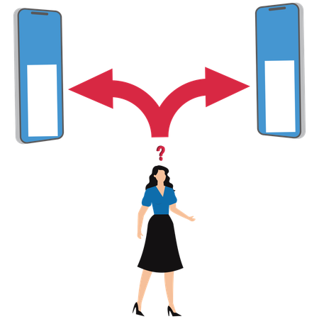 Businesswoman making career decision  Illustration