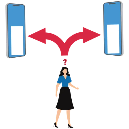 Businesswoman making career decision  Illustration