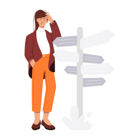 Businesswoman making decision  Illustration