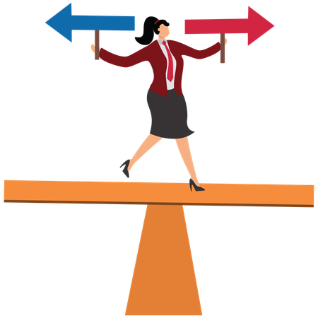 Businesswoman making direction  Illustration