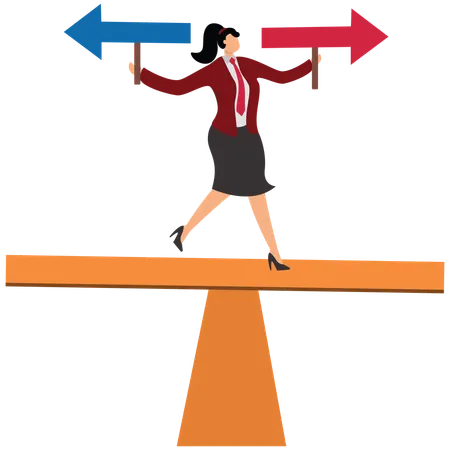 Businesswoman making direction  Illustration