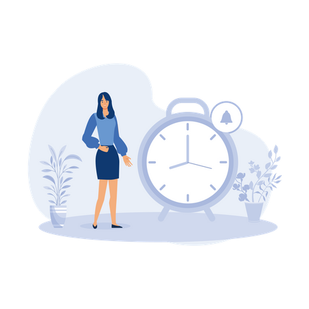 Businesswoman making work schedule  Illustration