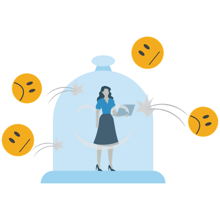Businesswoman Manage pressure and bad customer experience  Illustration
