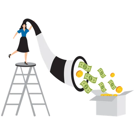 Businesswoman managing business finance  Illustration