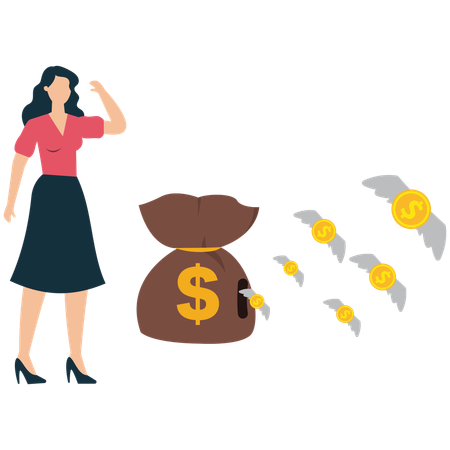 Businesswoman managing Wealth  Illustration